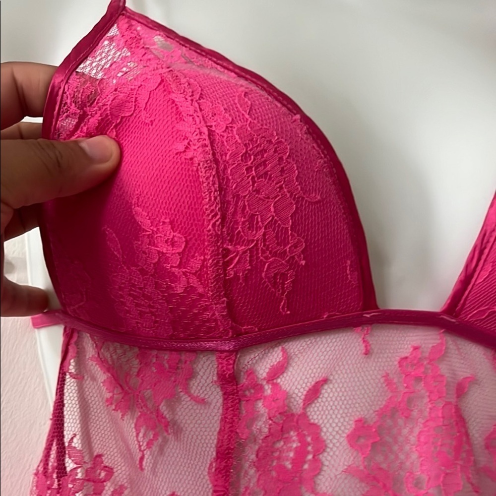 Victoria's Secret Pink Lace Chemise with Plunging V-Neck - Picture 6 of 8